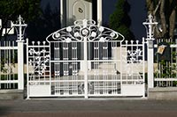 Wrought iron gate and banister